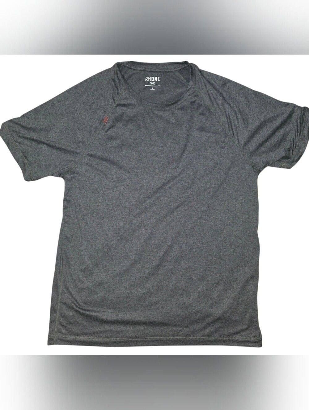 Rhone Men's Athletic Fit T-Shirt L Gray Crew Neck Stretch Raglan SS-M10184
